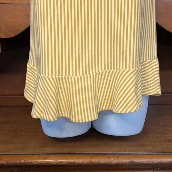 Ann Taylor Factory Bias Hem Tank Marigold Stripes Medium - Picture 4 of 9